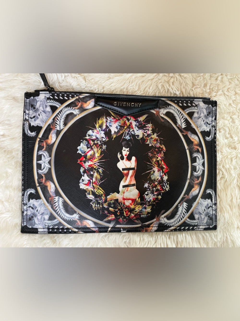 Givenchy Clutch Print Document Pouch Pin Up Rare